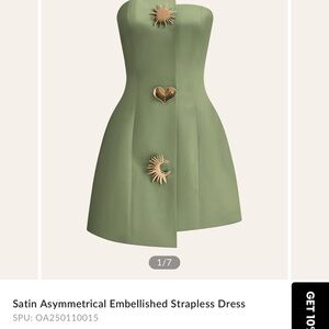 Commense Strapless Dress with Gold Accents